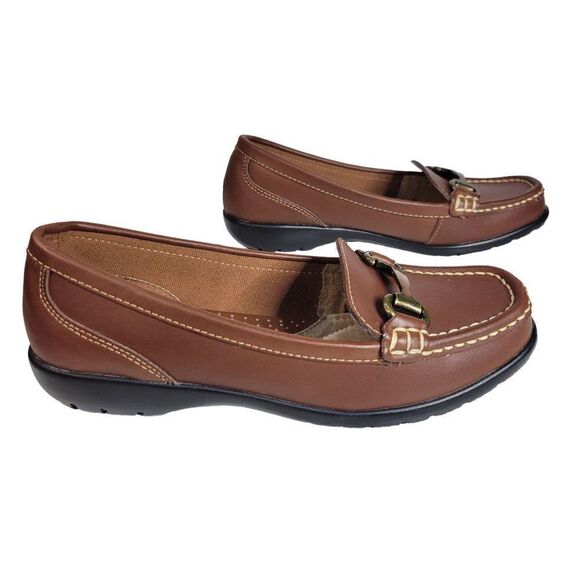 Thom McAn Gavyn Brown Leather Women's Loafers (Size 5.5W) - Picture 2 of 10